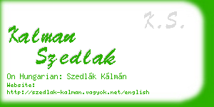 kalman szedlak business card
