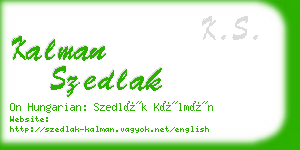 kalman szedlak business card